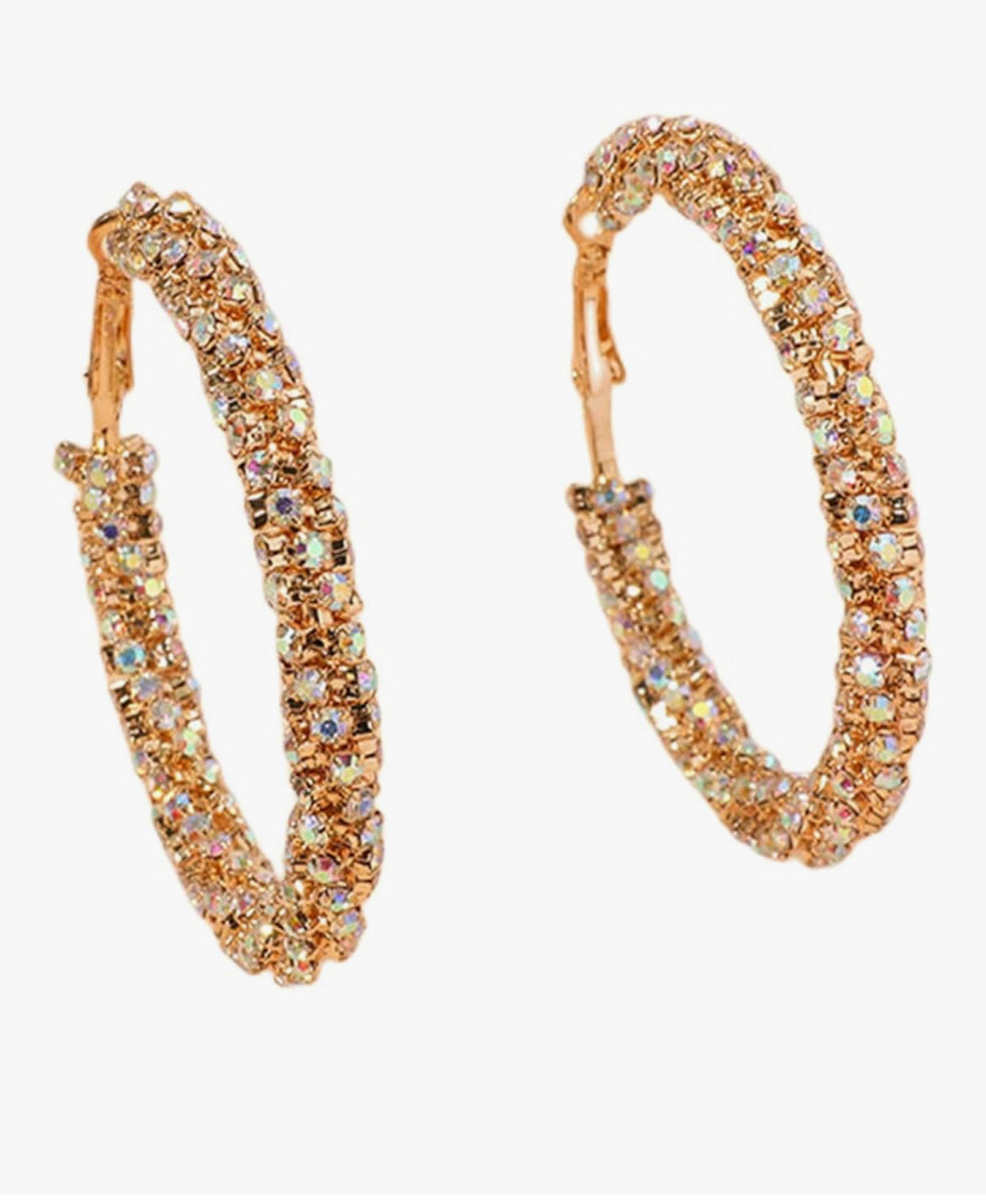 Rhinestone Wrapped Hoop Earrings (select a color)