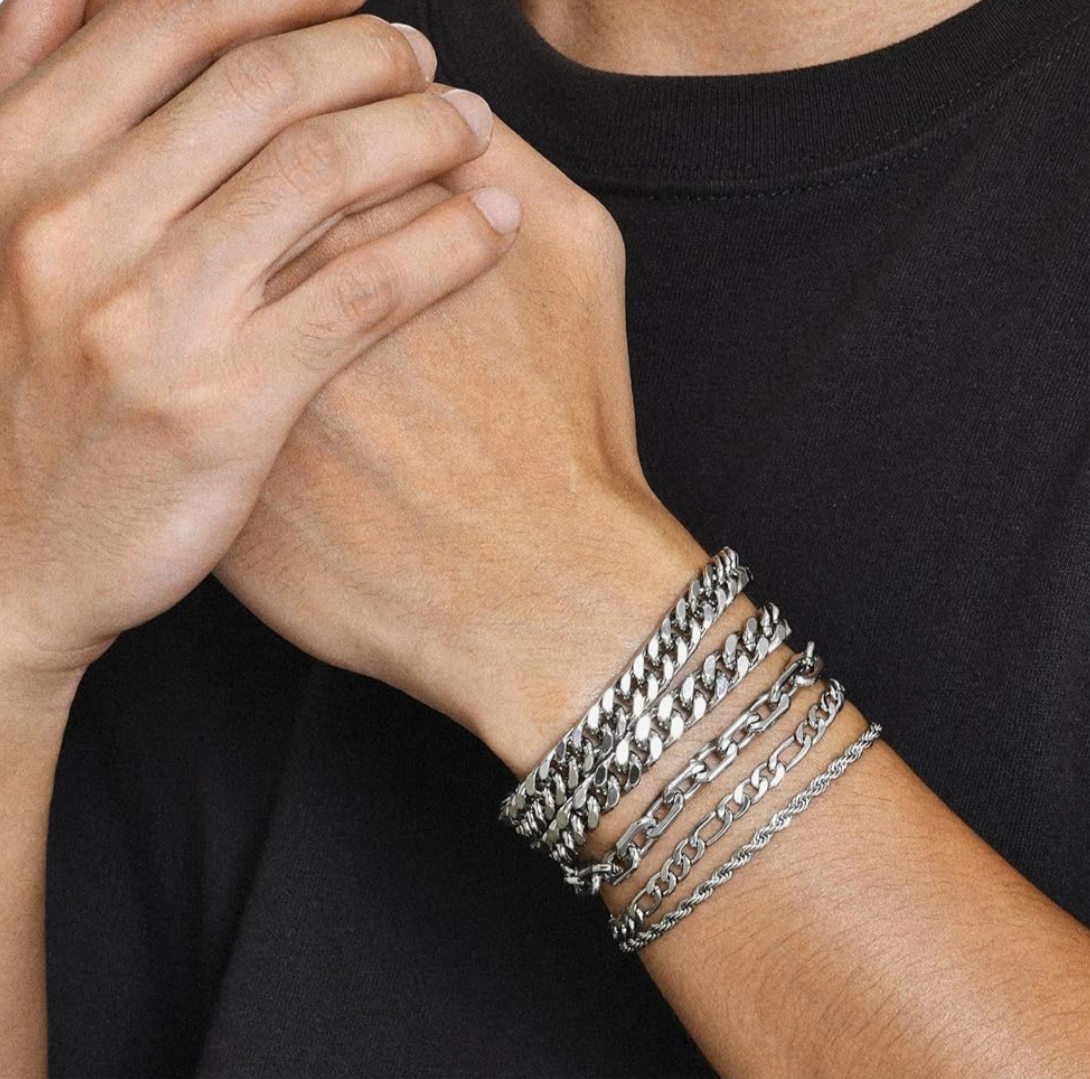 Cuban Link Chain Bracelet Stainless Steel (SELECT A SIZE AND COLOR)