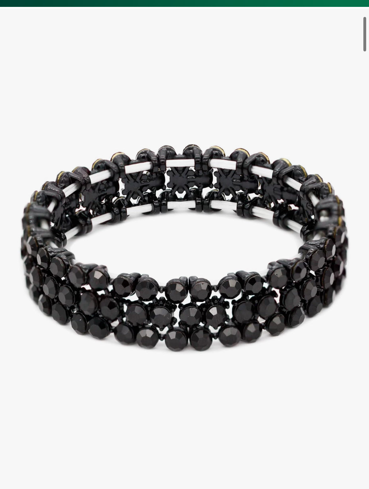 Rhinestones 3 Rows Elastic Stretch Bracelet (select a color)