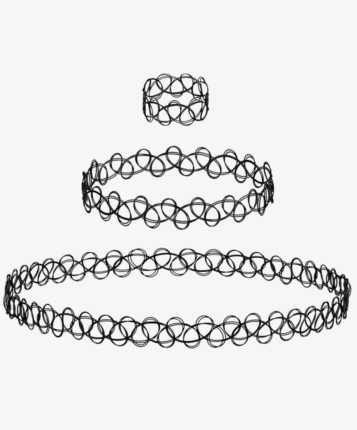Tattoo Choker, Bracelet, and Ring Set