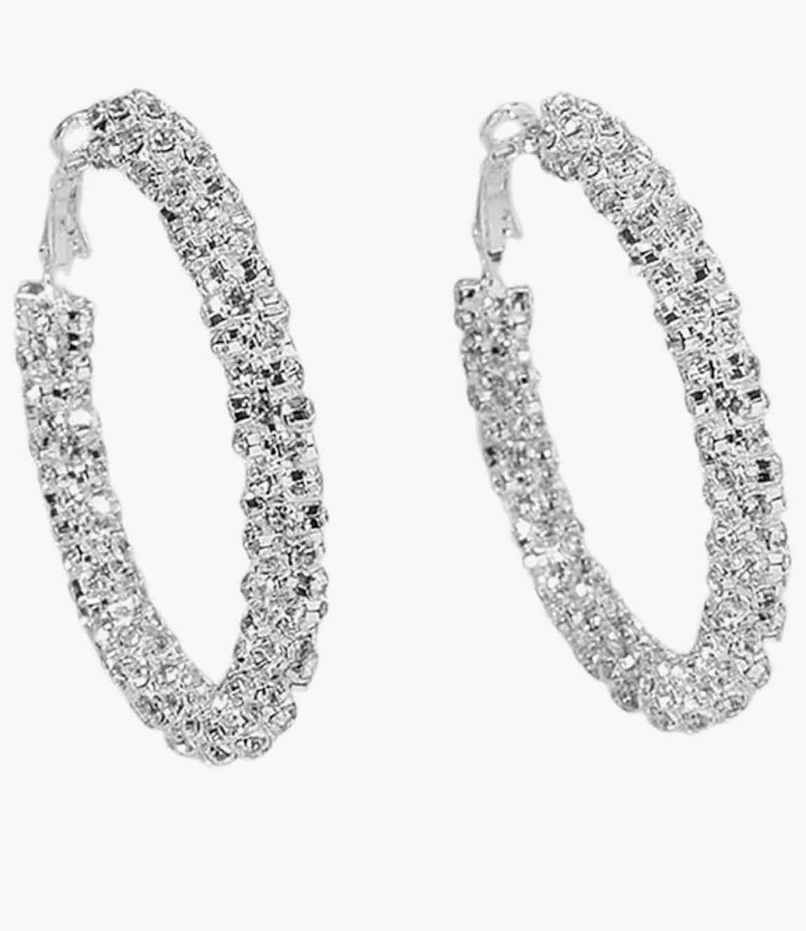 Rhinestone Wrapped Hoop Earrings
