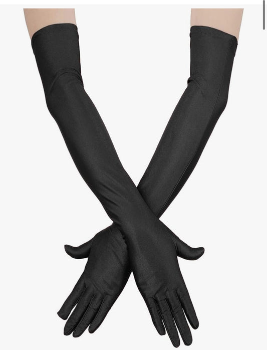 Long Satin Evening Opera Gloves Elbow Length