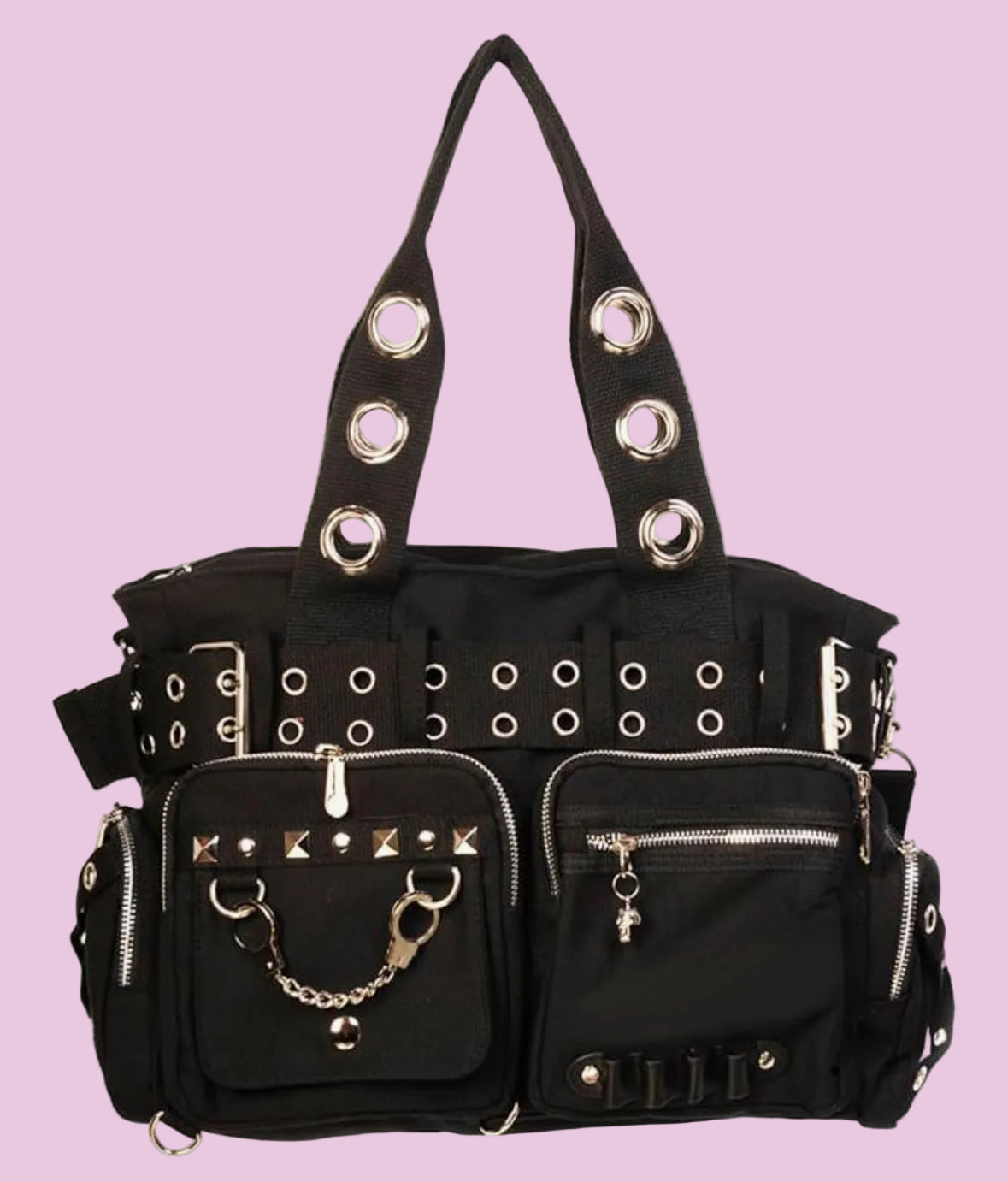 Punk Rock Steampunk Purse with Handcuff Skull Charm