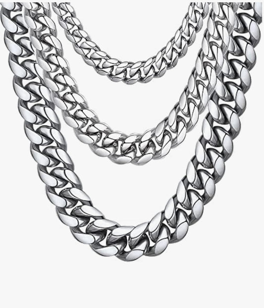 Cuban Link Chain Necklace ( Quantity, OneChain, Choose Color, Width and Length)