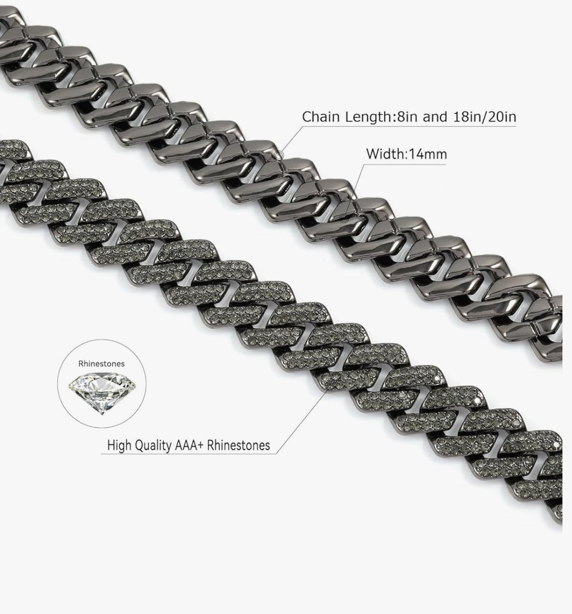 Cuban Link Chain Bracelet and Necklace