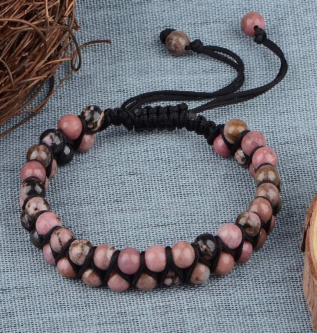 Double Layer Macrame Beaded Bracelet