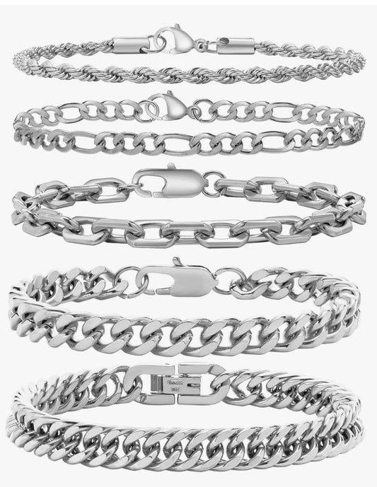 Cuban Link Chain Bracelet Stainless Steel (SELECT A SIZE AND COLOR)