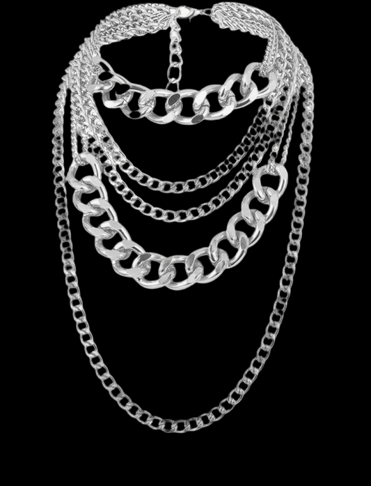 Multilayered Cuban Link Chain Necklace