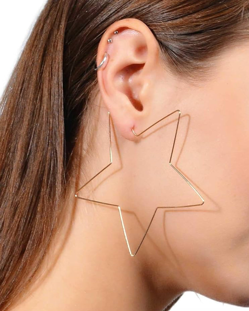 Star Hoop Earrings