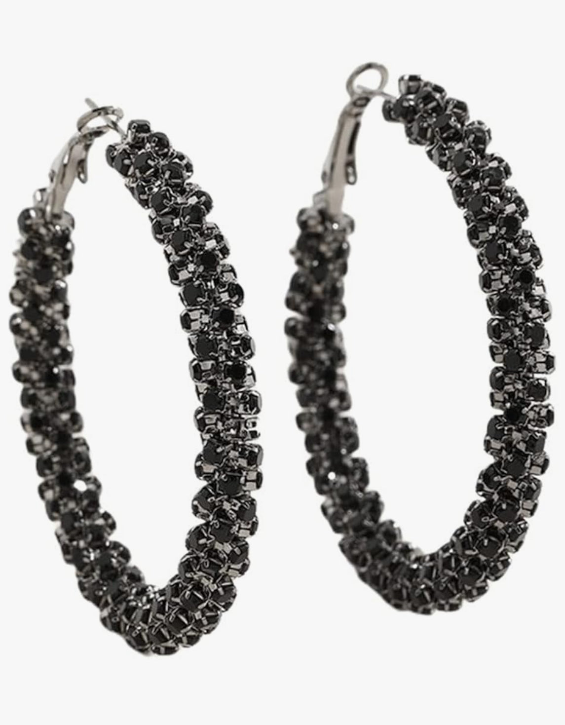 Rhinestone Wrapped Hoop Earrings