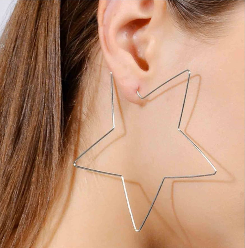 Star Hoop Earrings