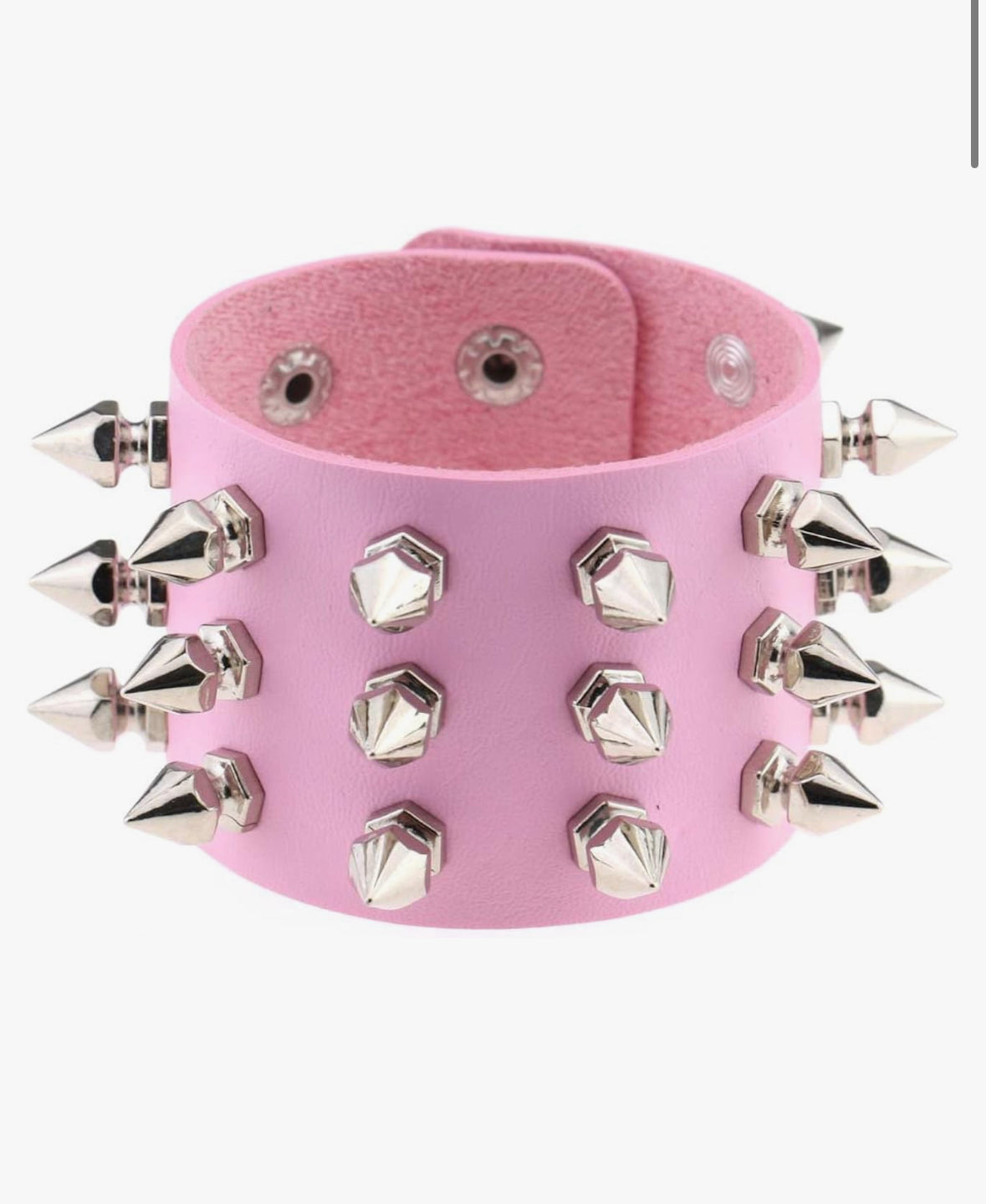 Spike Rivet Metal Studded Leather Cuff Bracelet